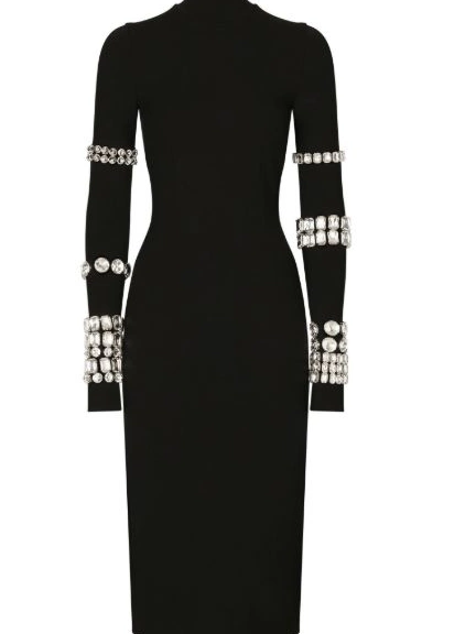 Rep embellished Gabbana midi DOLCE&GABBANA dress KIM Dolce & Women Milano-rib 0307