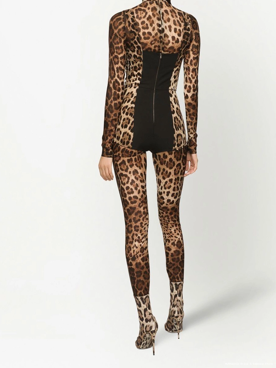 Cheap Gabbana DOLCE&GABBANA Dolce KIM sheer jumpsuit & leopard-print Women 0317