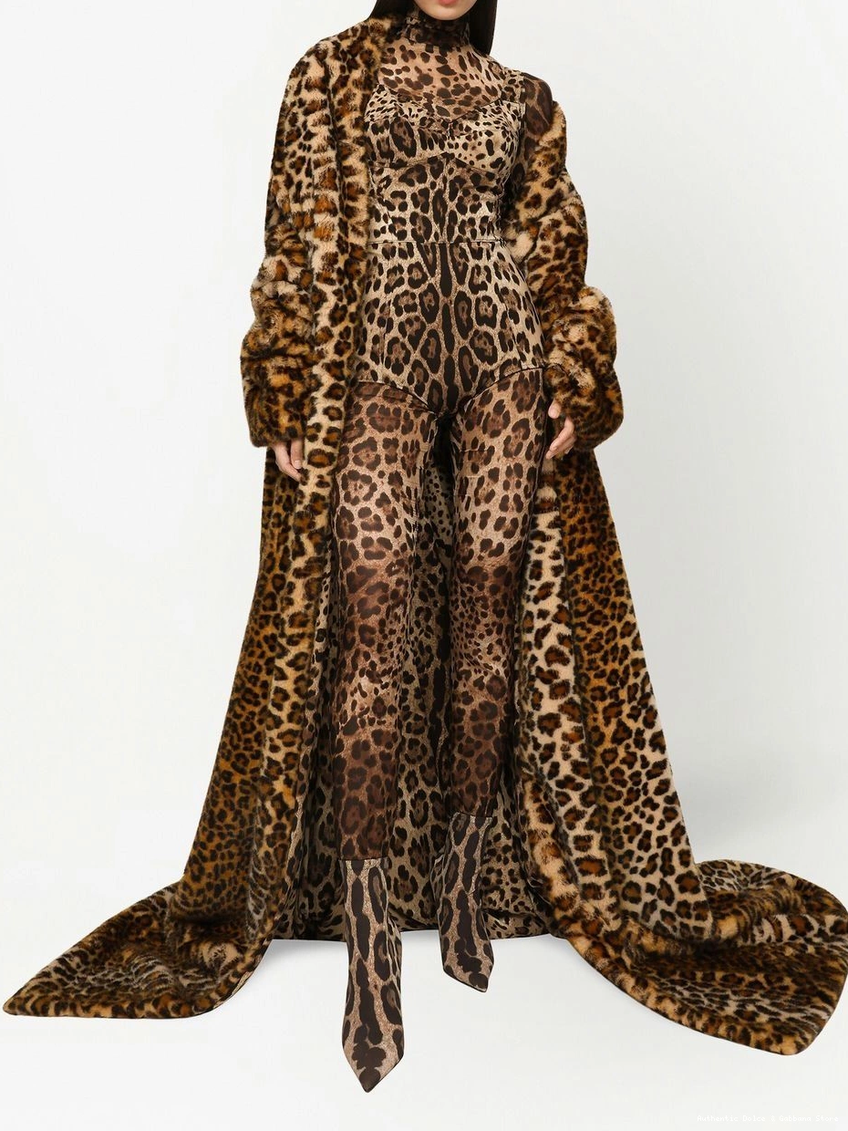Cheap Gabbana DOLCE&GABBANA Dolce KIM sheer jumpsuit & leopard-print Women 0317